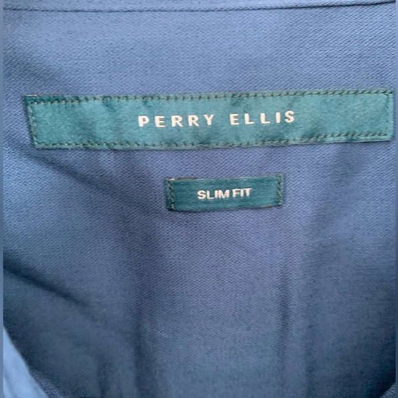 NEW PERRY ELLIS UNTUCKED SOLID SUEDE TWILL SHIRT Size: M - Picture 7 of 7